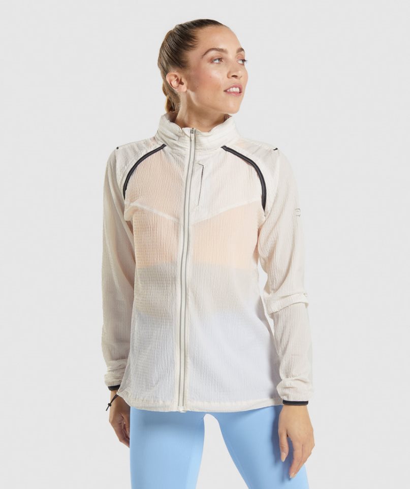 Women\'s Gymshark Speed Jackets White | CA 68N501